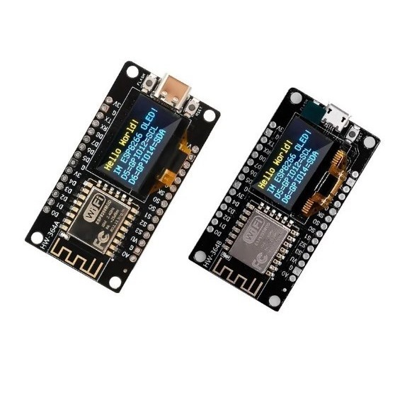 NodeMCU ESP8266 papan pengembangan dengan Display OLED 0.96 inci CH340G