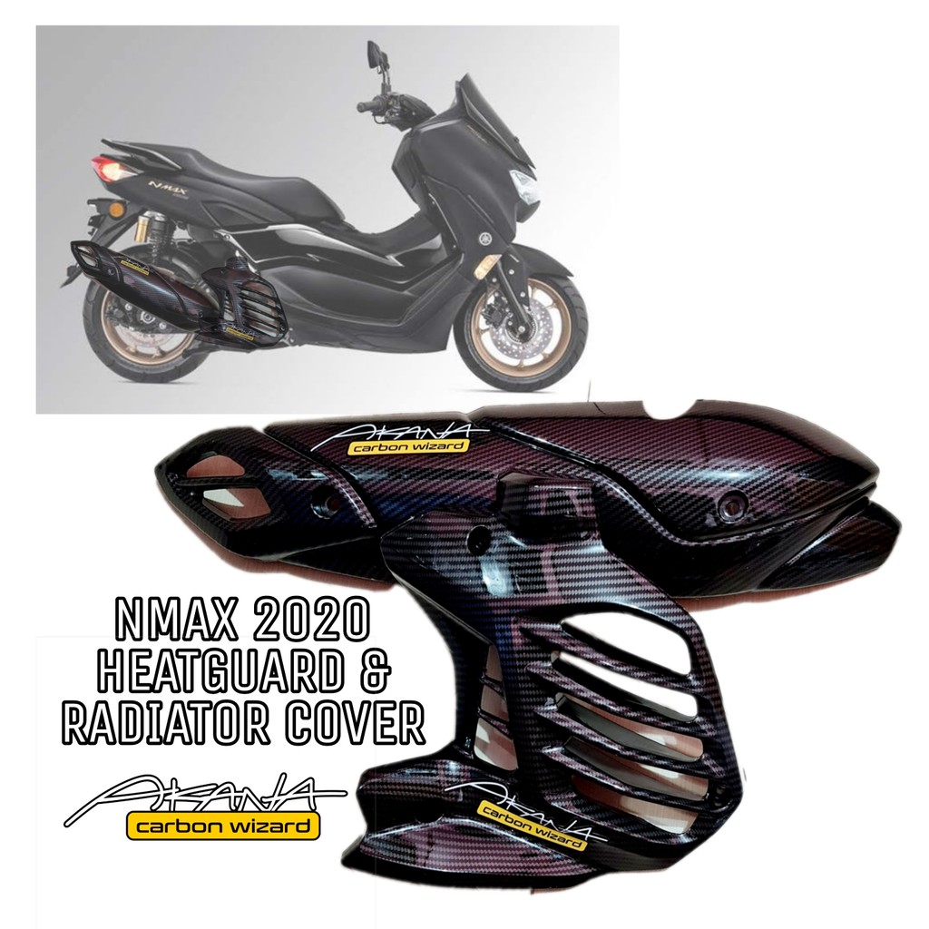 NMAX Yamaha V2 Thailand Hydro dip carbon Heatguard & Radiator cover ...