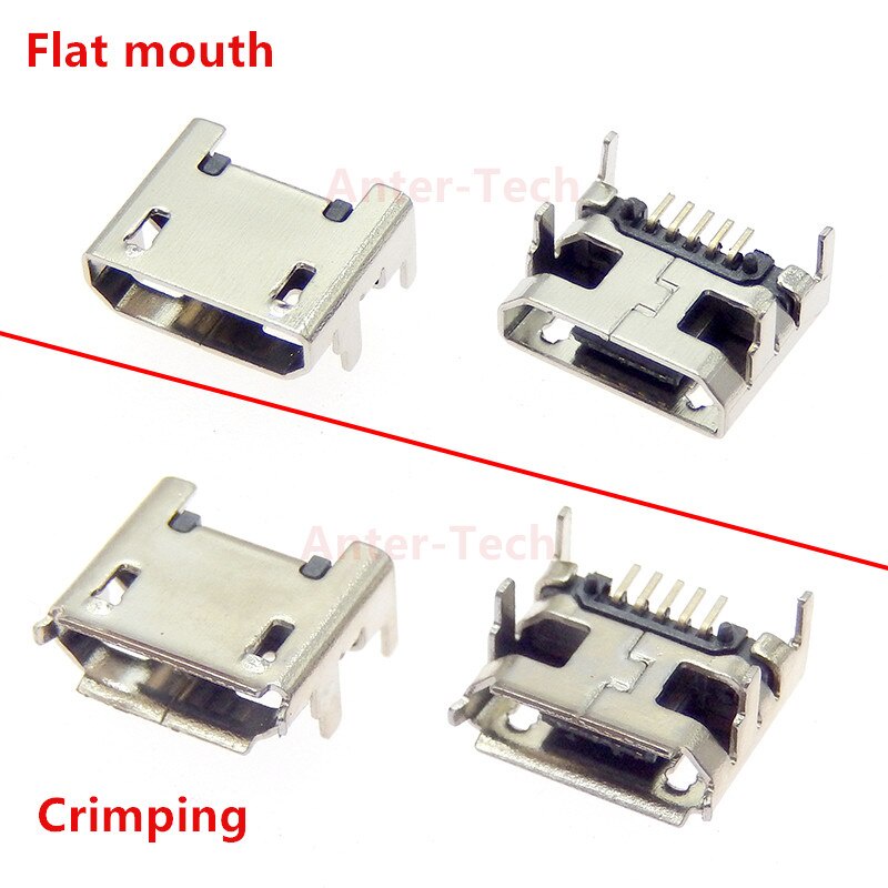 20pcs Micro USB connector 5pin seat Jack Micro usb DIP4 Legs Four legs ...