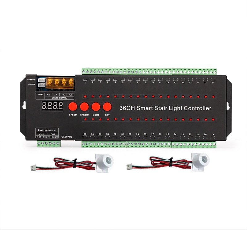 36 Channel Smart Stair Light Controller for Stair Sensing Steps and ...