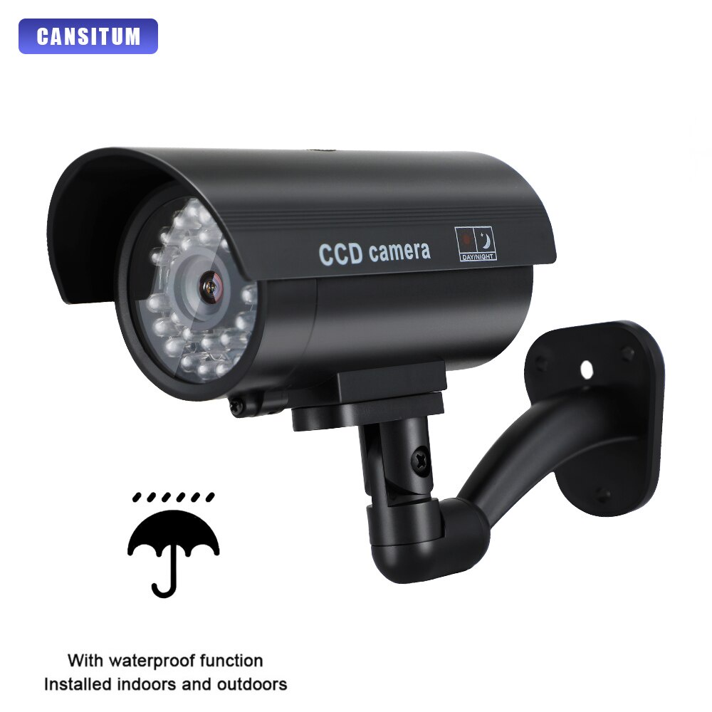 Bullet LED Light Monitor Fake Outdoor Camera Solar Give Power