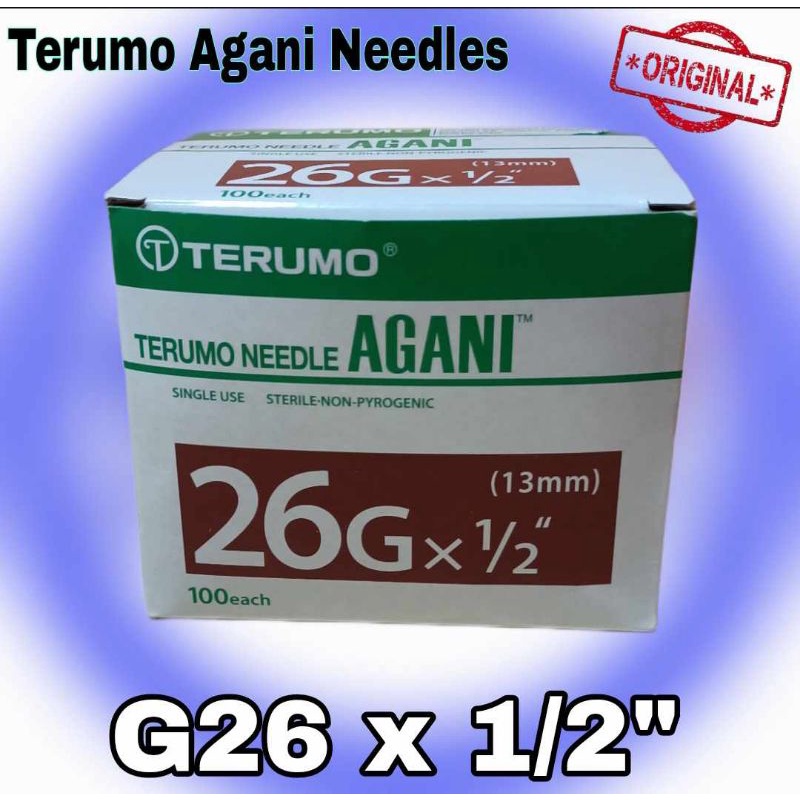 Terumo Agani Needle G18 to G27 (ALL SIZES AVAILABLE 100pcs/ BOX
