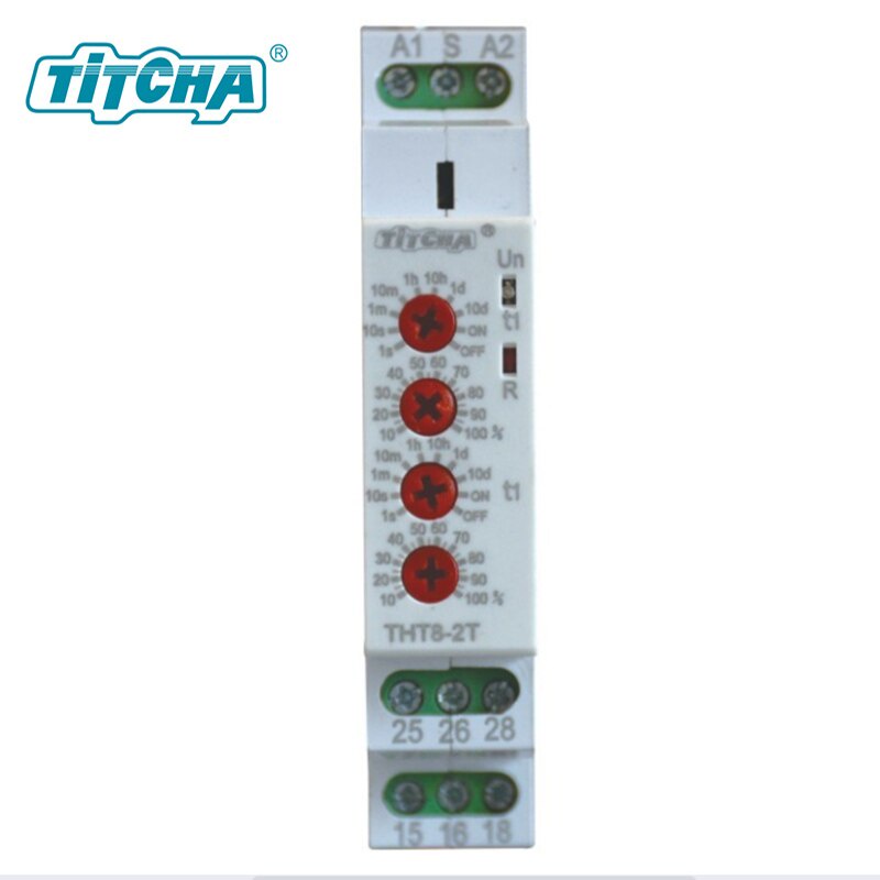 TITCHA THT8-2T Double Delay on Timer Relay AC230V OR AC/DC12V-240V DPDT ...