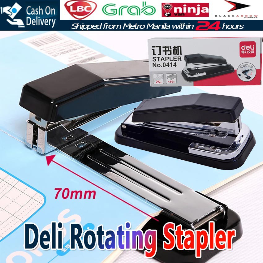 ☎ 【Fast Delivery】Deli Stapler 360 Degree Rotatable HeavyDuty Staplers Standard Middle Seam