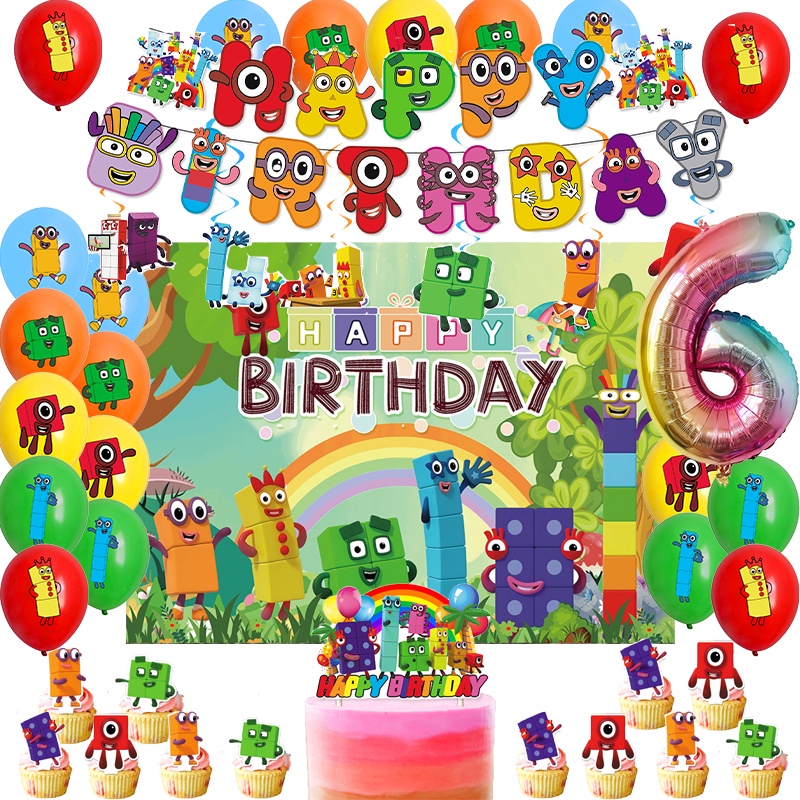 The Numberblocks Birthday Party Decoration Numberblocks Balloon Banner ...