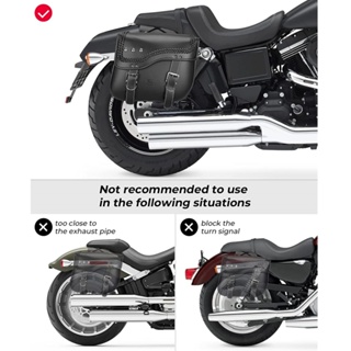 KEMiMOTO Motorcycle Saddlebags Synthetic Leather Side Bags 30L ...