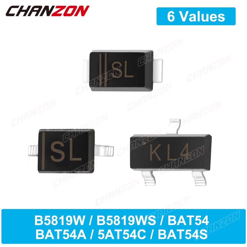 B5819W B5819WS BAT54 BAT54A BAT54C BAT54S SMD Schottky Barrier ...