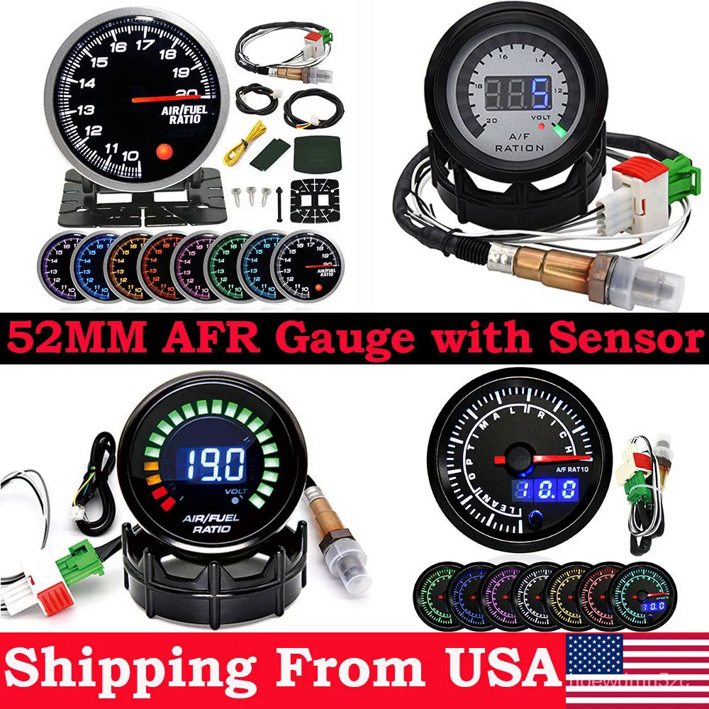♀AD 52MM Air Fuel Ratio Gauge with Narrowband O2 Oxygen Sensor 2 Inch