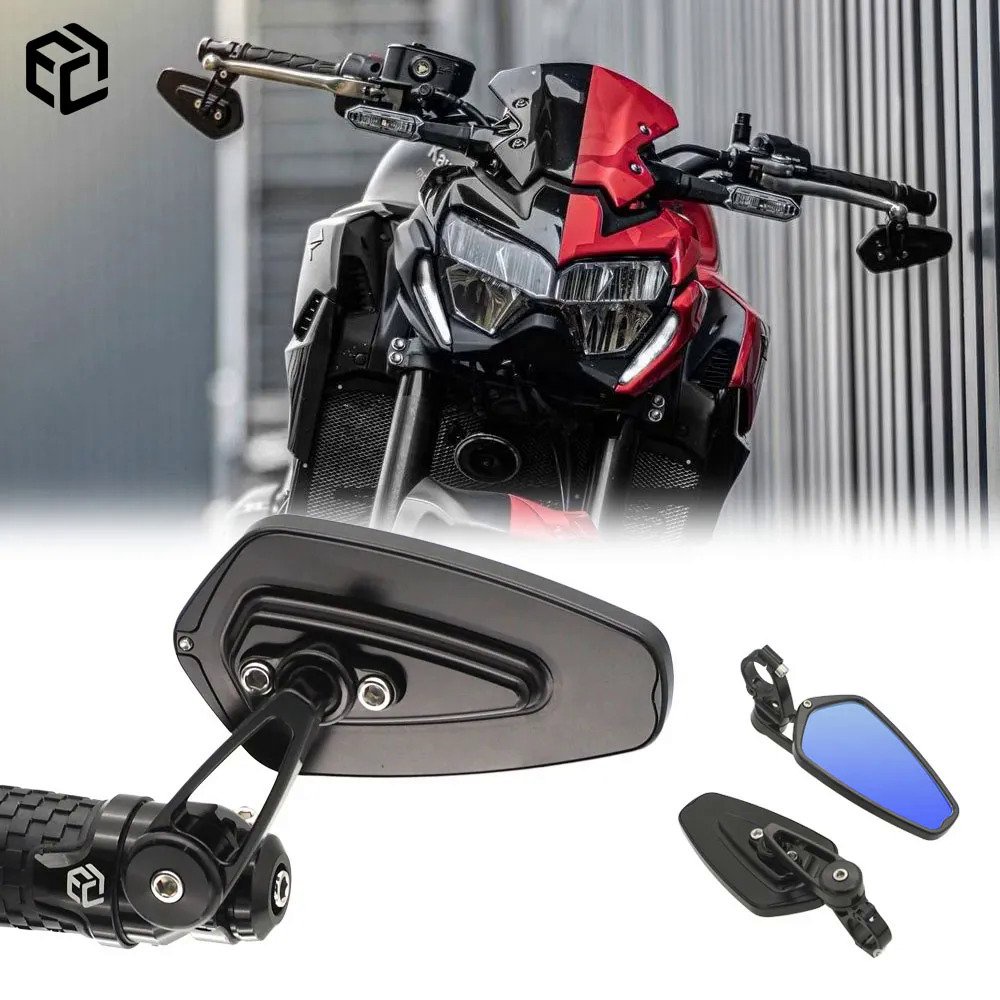 DFNI Motorcycle Rearview Side Handlebar Folding Mirrors For KAWASAKI