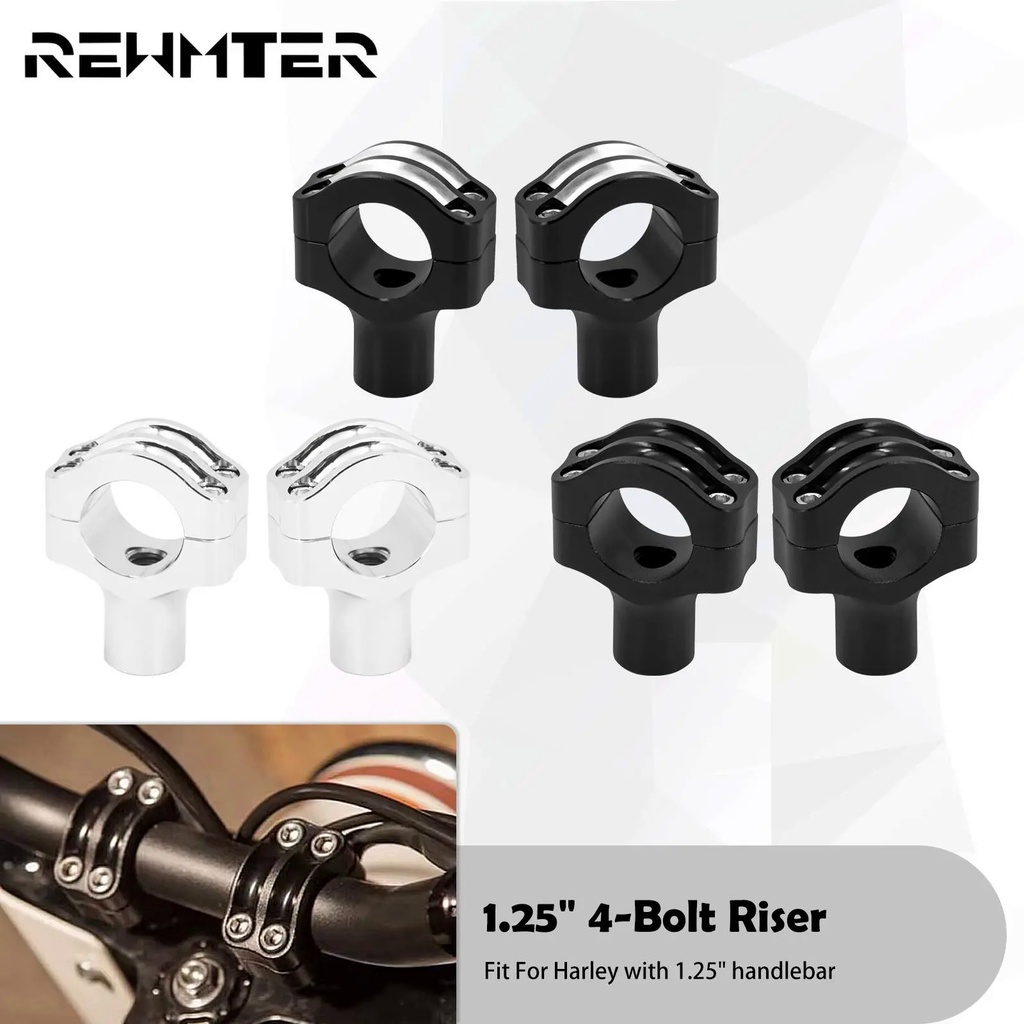 Motorcycle 1.25'' Handlebar Riser Clamps Bracket Mount Kit For Harley ...