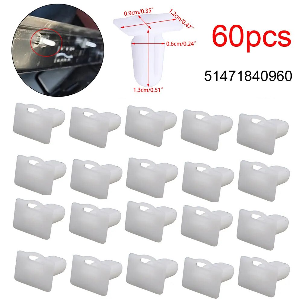 ☍60PCS Car Door Sill Kick Plate Strip Clip Fastener 51471840960 For BMW E30 E32 E34 E36 E38 E39