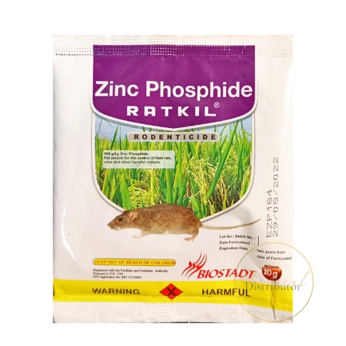 Zinc Phosphide Ratkil 5+1 sachets 10g/sachet Rodenticide 100% Effective ...