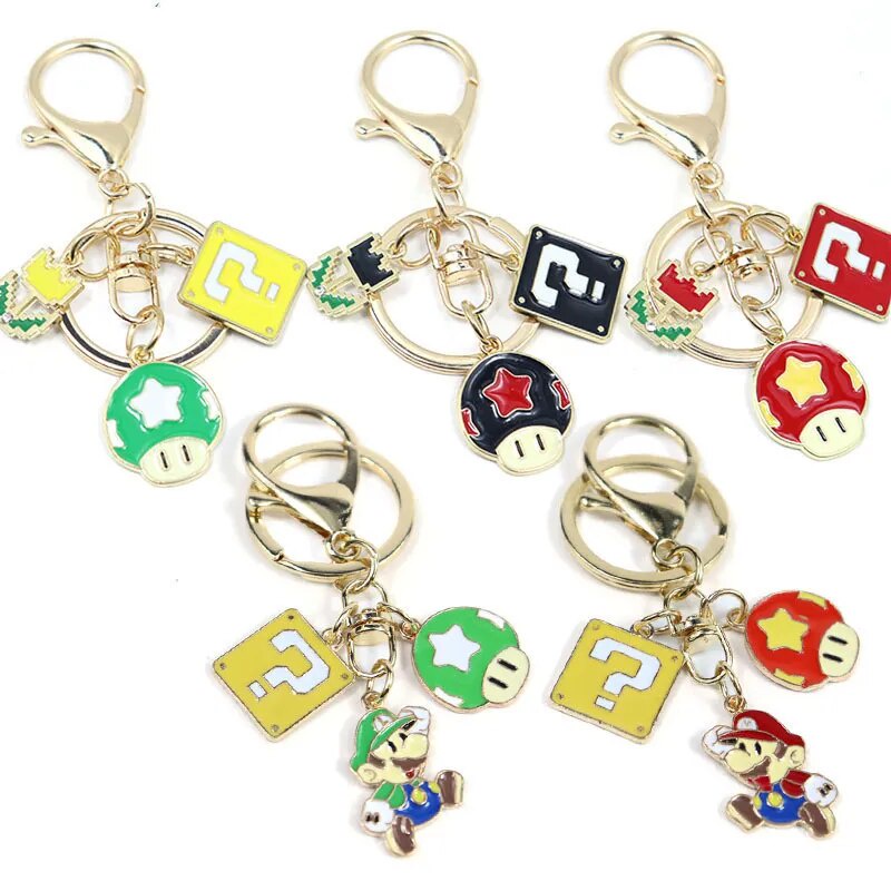 Super Mario Bros Keychain Cartoon Anime Bag Pendant Decoration Doll ...