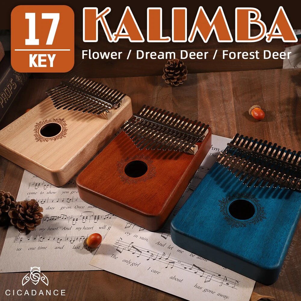 Kalimba 17 Keys Thumb Piano Wood Calimba Keyboard Musical Instrument