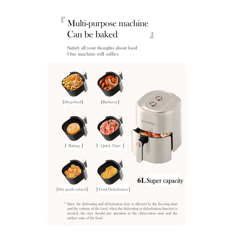 Imarflex air fryer 6L large capacity fullautomatic intelligent oven multifunction cooking