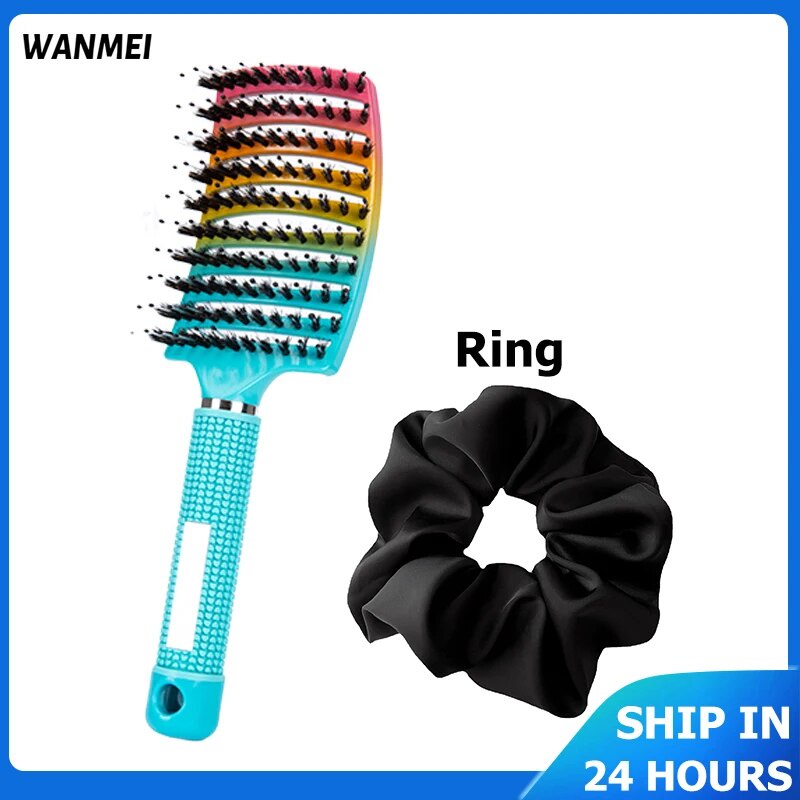 ☍Magic demelant brush Hair Scalp Massage Comb antiscrew Bristle&Nylon