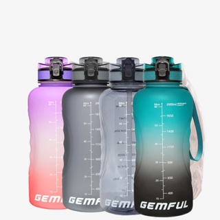 GEMFUL Large Water Bottle Motivational 100 oz - Leakproof Big Jug