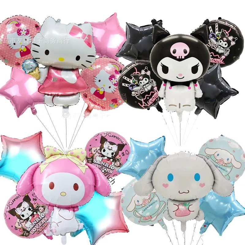 ⚔Sanrio Theme Kuromi Balloon Hello Kitty My Melody Cartoon Birthday ...