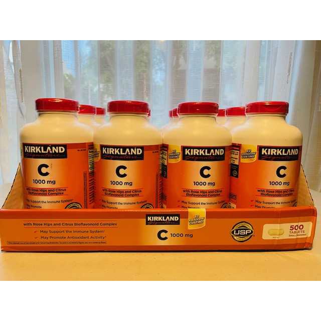 Kirkland Signature Vitamin C 1000mg with Rose Hips and Citrus