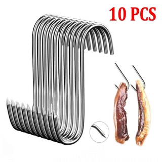 10 Pcs Stainless Steel S Meat Hooks With Sharp Tip Utensil Bacon Sausage  Hooks Meat Hanger