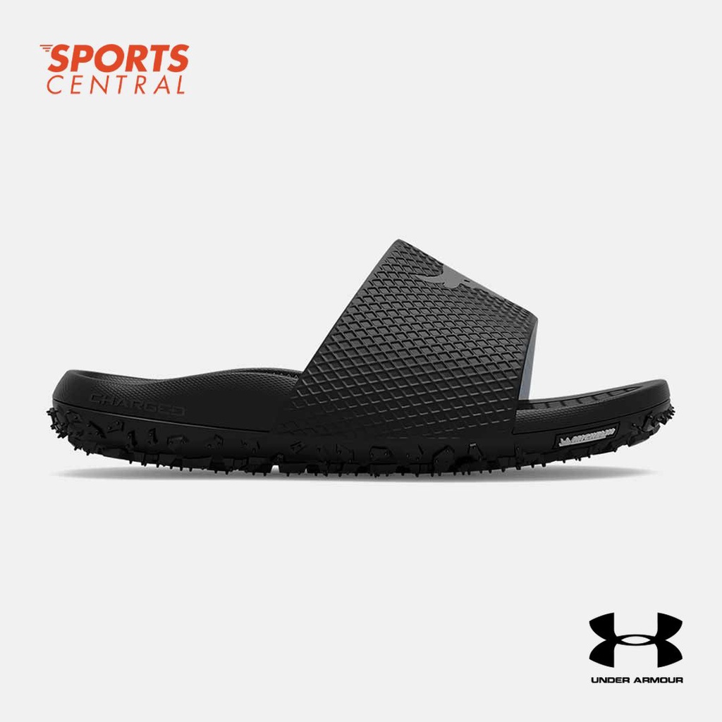 Under Armour Men's Project Rock Slides Swim (Black/Pitch Gray) Shopee