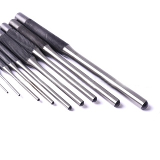 ☽9Pcs Round Head Pins Punch Set Steel Multi Size Grip Roll Pins Punch ...