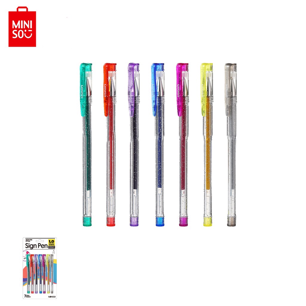 MINISO Colored Gel Pens 7 pcs Glitter Shopee Philippines