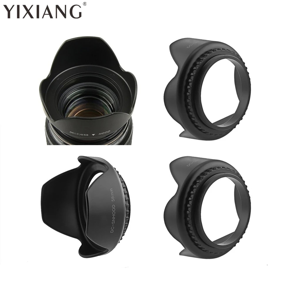 In stock! 1Pc 58mm Lens Hood Screw Mount Flower Shape for Canon HOOD ...