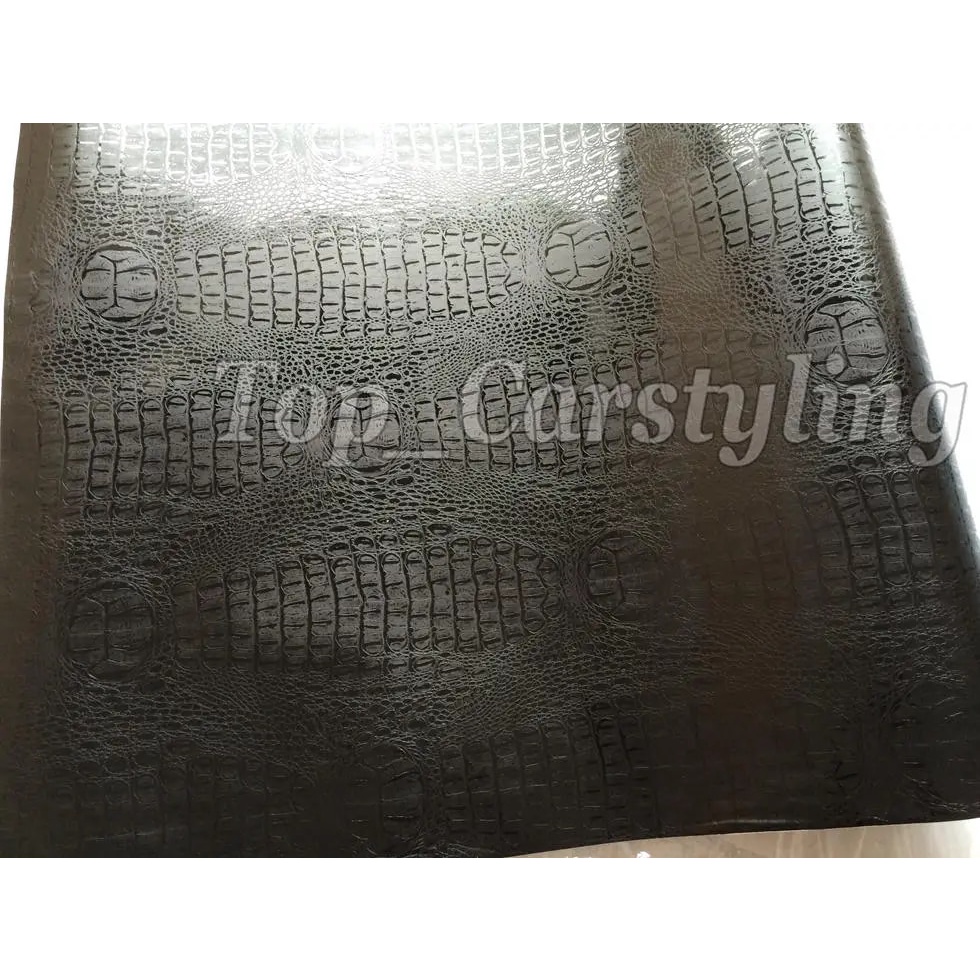 ♦3D Crocodile Skin Black VINYL Car Wrap Film with Air Bubble Free