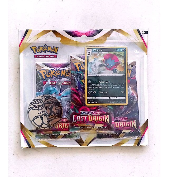 Pokemon TCG Sword & Shield Sealed Lost Origin 3 Pack Blister Weavile