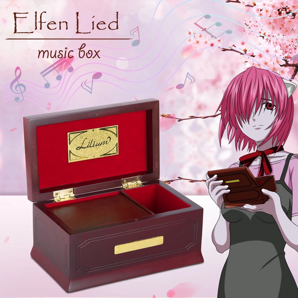 Elfen Lied Original Edition Lilium Music Box 18 Tones Wooden Lilium