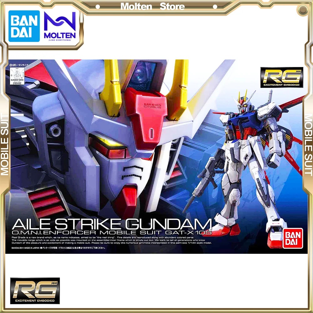 ️BANDAI Original 1/144 RG GAT-X105 Aile Strike Gundam FX550 Skygrasper ...