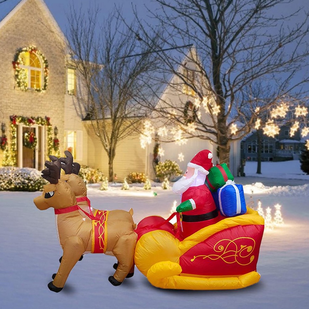 Christmas Outdoor Decorations Inflatable Lighted Santa Claus on the ...