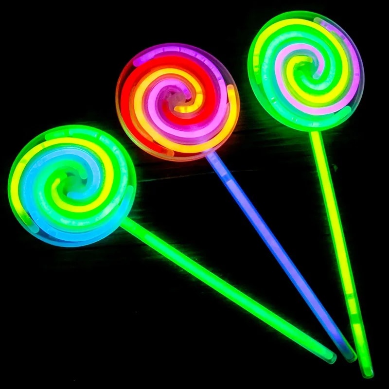 65u Kawaii Lollipop Glow Sticks Fidget Spinner Toy ; Glow In The Dark