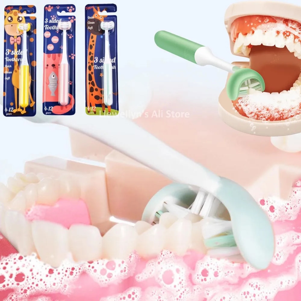 toothbrushsipilyo ng ngipin3Sided Toothbrush Pbt Ultra Fine Soft Hair Kids Children
