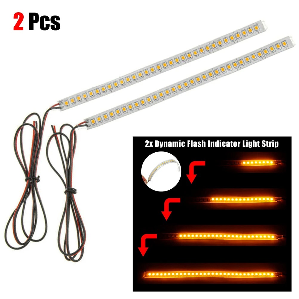 2Pcs Warning Strip Tape Signal Stickers Flashing Indicator Amber 15cm ...