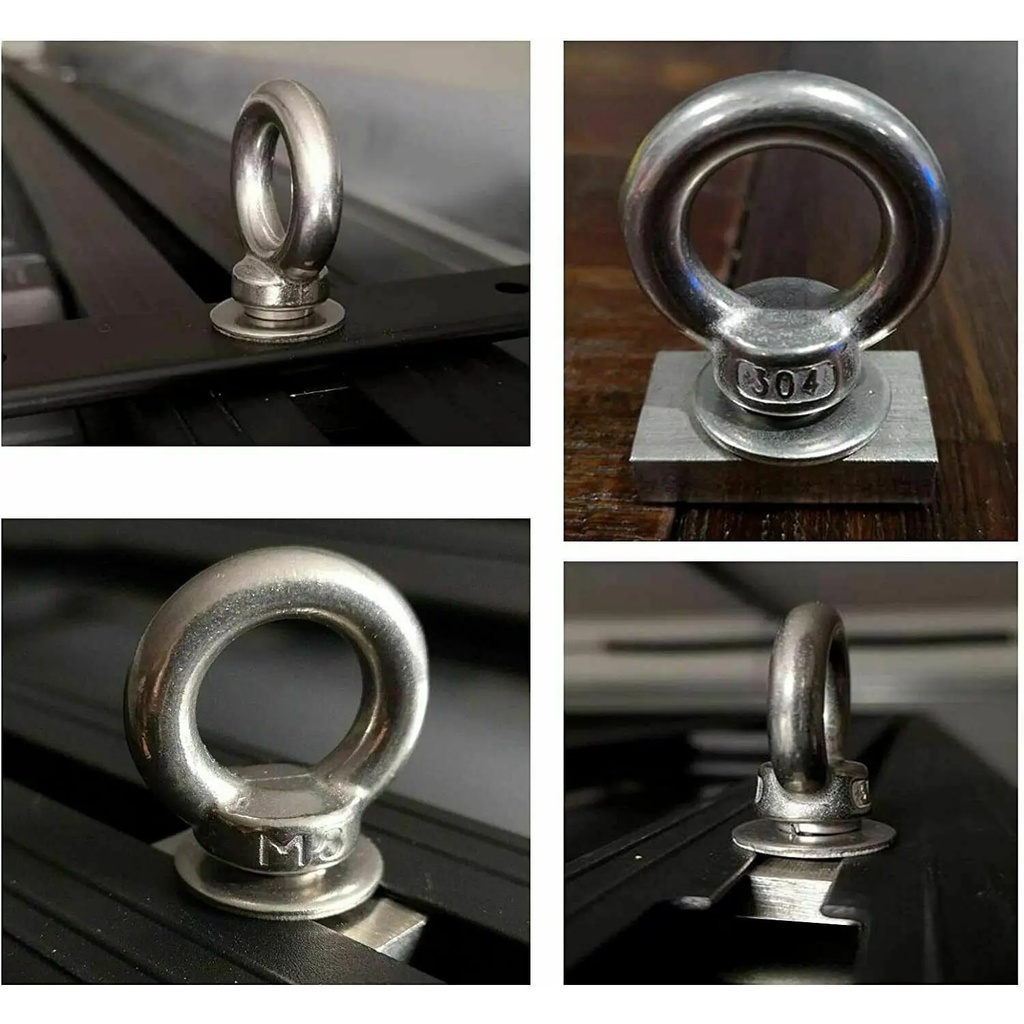 M8 Harness Eye Bolt Nuts Towing Bolts Lifting Gear Tie Down STAINLESS