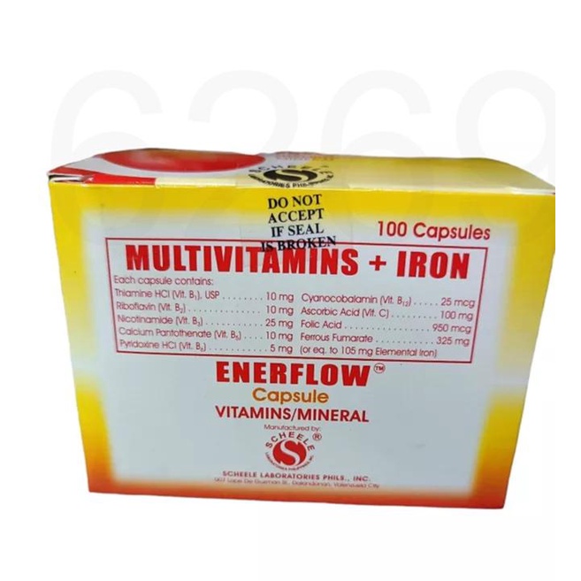 K316 ENERFLOW Multivitamin+ Iron 100capsules Shopee Philippines