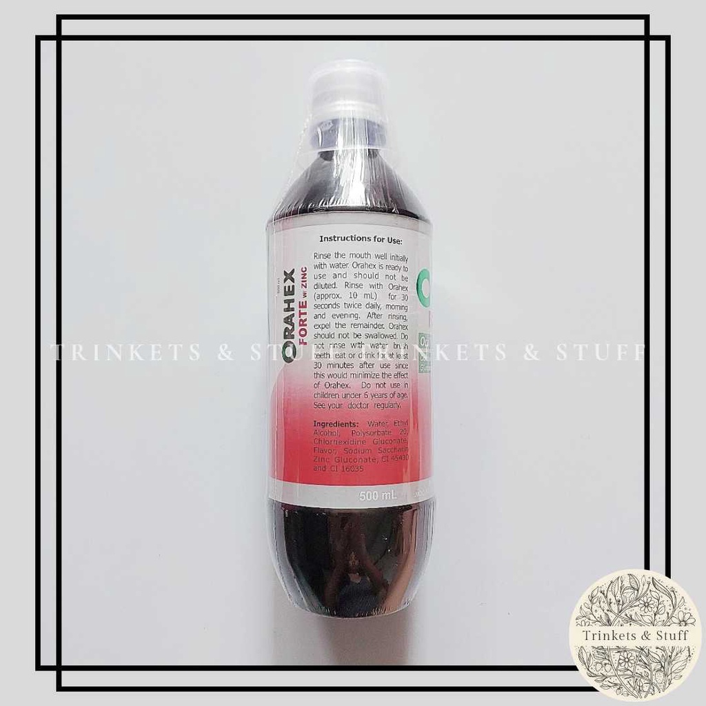 Orahex Forte with Zinc Oral Rinse Mouthwash 500ml Shopee Philippines