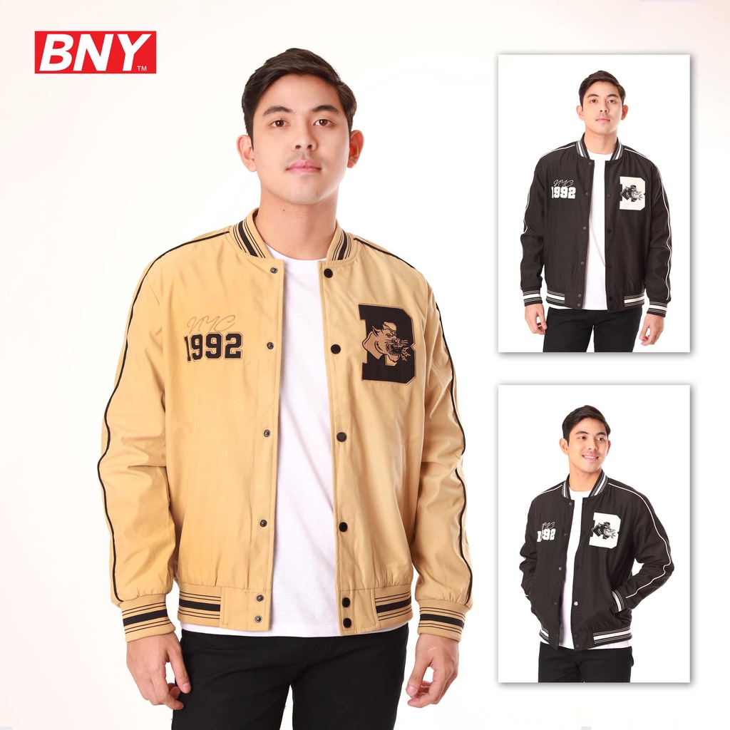 BNY Men's Varsity Jacket With Embro And Patch Detail (526) | Shopee ...
