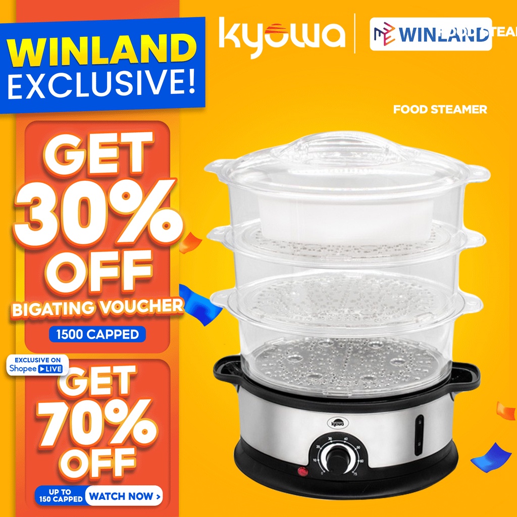 KYOWA by Winland 9L Electric Food Steamer for Steam Cook ReHeat KW