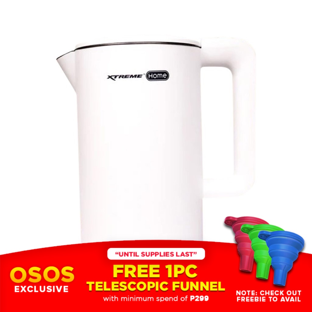 XTREME HOME 1.7Liters Concealed Heating Element Cordless Electric Kettle 1950W XHKTDWCLH17(WHT