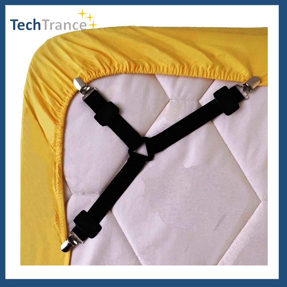 TechTrance 4 pcs Bed Mattress Sofa Sheet Cover Corner Suspender Gripper Fastener Holder Band