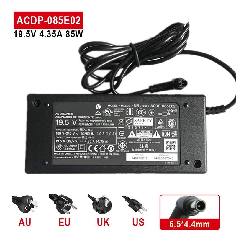 ♝19.5V 4.35A 85W AC power Adapter For Sony Bravia TV KDL48R470B,KDL