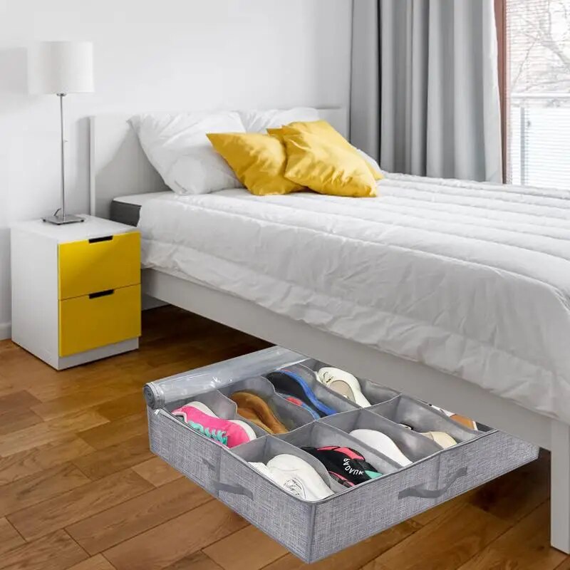 Under Bed Shoe Storage Box Nonwoven Transparent Creative Shoe