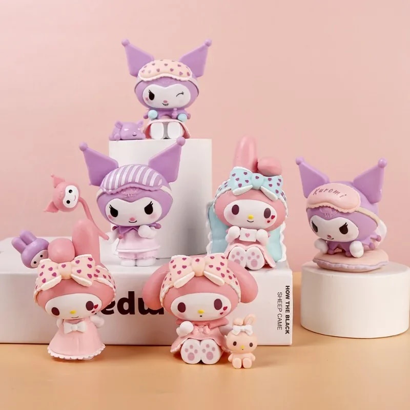 유Hot Anime Sanrio Kawayi Kuromi Mymelody Pajamas Sweetheart Blind Box ...