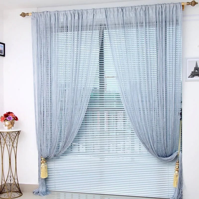 ☁3x2.6m String Curtains in the Living Room Divider Line Valance for ...