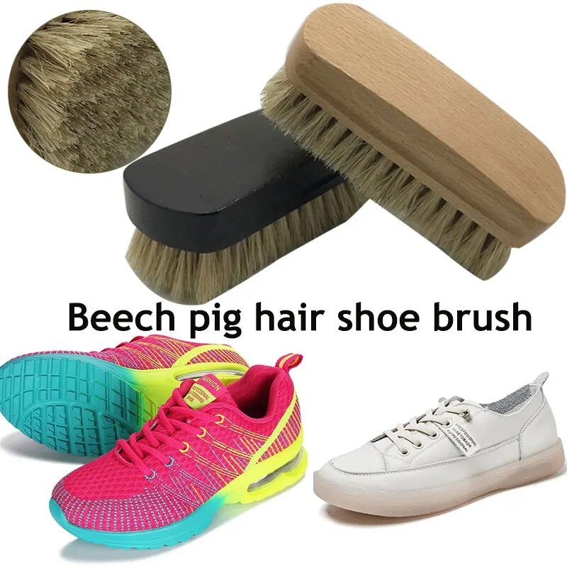 ☈Pig Bristles Shoe Brush For Slippers Sneaker Brush Shoes Cleaning