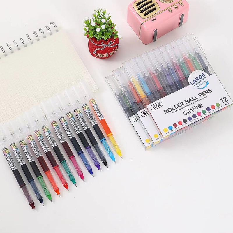 JY 7001-12 ROLLER BALL PENS/GEL PEN 12colors SCHOOL SUPPLIES/Giveaways ...