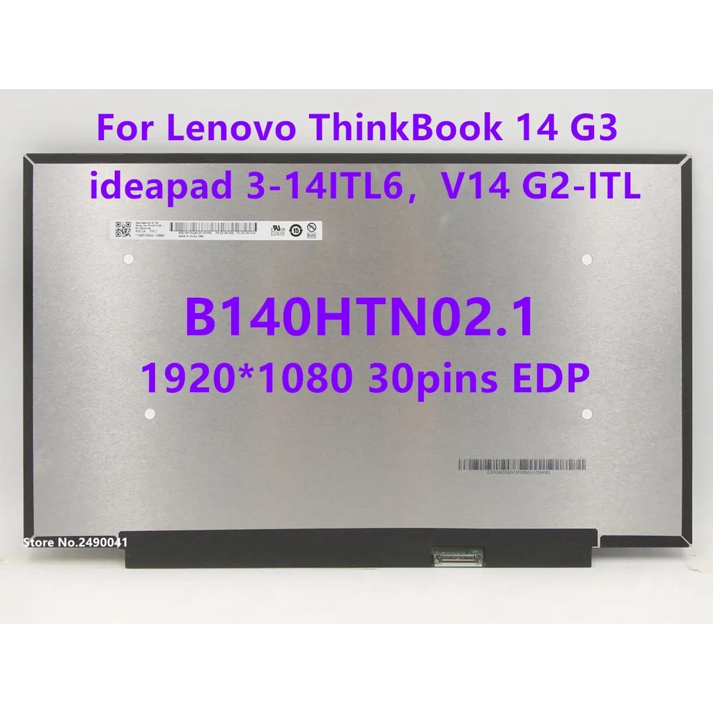 유14.0\ Laptop LCD Screen B140HTN02.1 Fit NT140FHM-N45 N140HGA-EA1 For  Lenovo ThinkBook 14 G3 Id ❣☪
